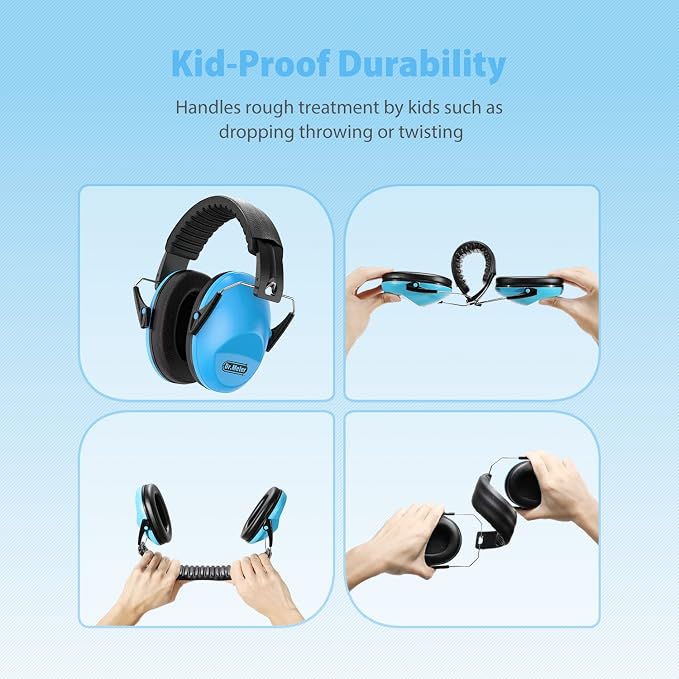 Dr.meter Noise Cancelling Headphones for Kids: SNR27.4 Ear Muffs for Noise Reduction with Adjustable Headband - Kids Ear Protection for Monster Jam, Fireworks, Concerts Kid Autism Sensory