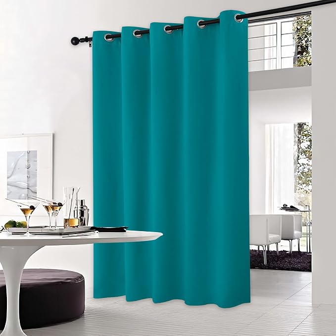 NICETOWN Peacock Teal Bedroom Blackout Curtain Panel, 1 Panel, 70 x 84 inch, Privacy Window Thermal Insulated Blackout Drape/Drapery for Loft, Guestroom