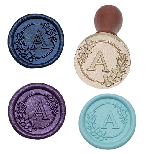 Initial Alphabet A Wax Seal Stamp Set, Retro Letter Sealing Stamp with 150Pcs Sealing Wax Beads in 5 Color, Melt Non Slip Spoon Pen Kit for Wedding and Christmas (A)