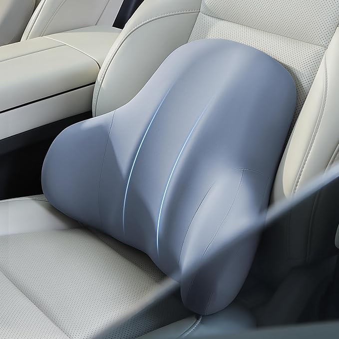BABUR Ergonomic Memory Foam Lumbar Support Pillow for Car, Back Pain Relief | Ergonomic 100% Memory Foam, Back Pain Relief, Comfort Lower Back Support for Office Chairs, Car Seat, Wheelchair