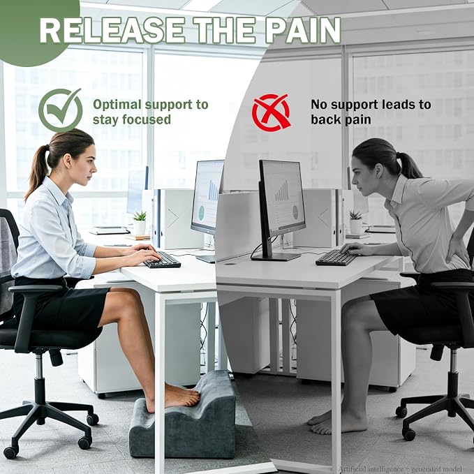 Foot Rest for Under Desk – 3-Layer Multi-Functional Foot Stool | Support for Office, Home, Sofa, Gaming, Three-layer Height Ergonomic Footstool. Footrest Cushion Relieves Back Hip Fatigue
