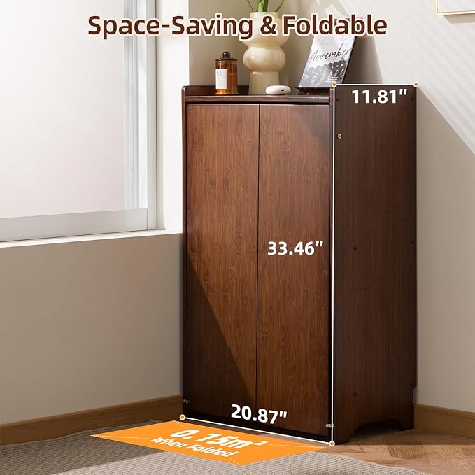 Bamboo Folding Desk with Storage, Space-Saving Foldable Computer Desk for Small Spaces, Writing Study Table for Home Office, Bedroom, Dorm, Apartment,White