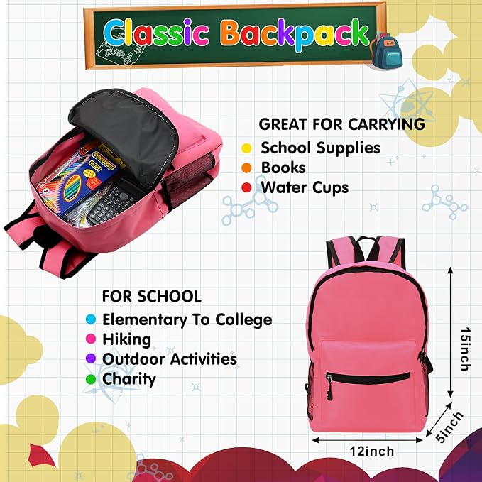 Gilprop 81 Pcs School Supply Kit with Backpack Back to School Supplies Bundle Bulk School Essentials for Elementary Middle High School Students Includes Folders Notebooks Pencils and More(Pink)