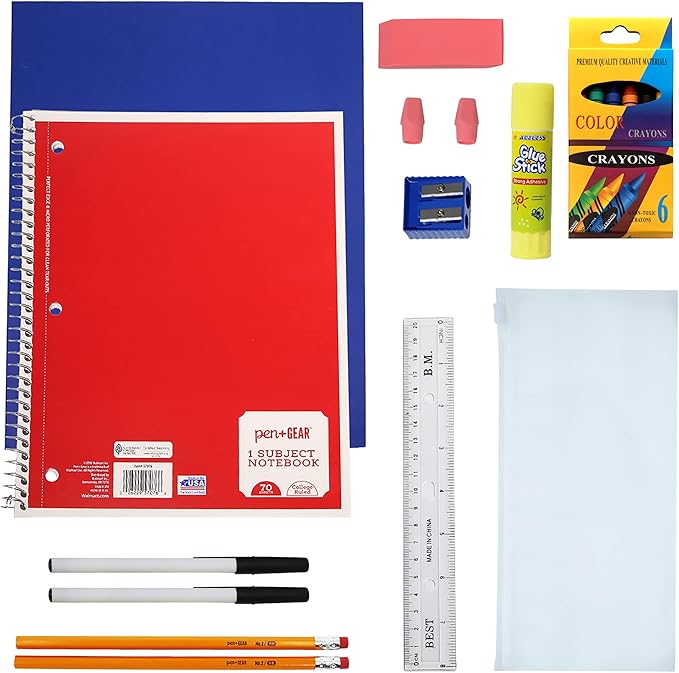 Moda West 17 Inch Bulk Backpacks with 18 Piece School Supplies Kits - Pens, Pencils, Crayons - Case of 12 Wholesale Backpacks in 12 Assorted Colors