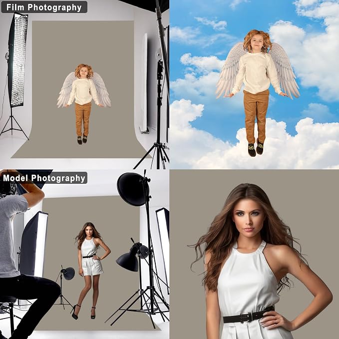 Grey Backdrop for Photoshoot, Professional Photo Backdrop Background Curtain for Product Photography, Portraits, Wedding, Party, Live Streaming Video Recording 10X10 FT (Background Only)