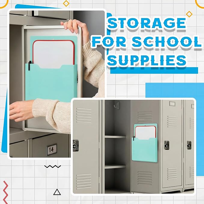 Gilprop 8 Pack Magnetic File Holder, 10"x13"x1.2" Magnetic Wall File Folders for Whiteboard, Hanging Classroom Organizer Storage, Refrigerator Magazine Holder for Mail Letters Paper Desk Office