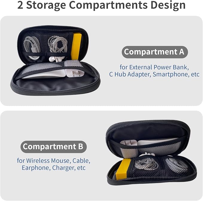 Electronics Organizer Travel Case, Cable Organizer Travel Essentials Tech Pouch,Suitable for Charger, Cable, Phone，Flash Drive,Black