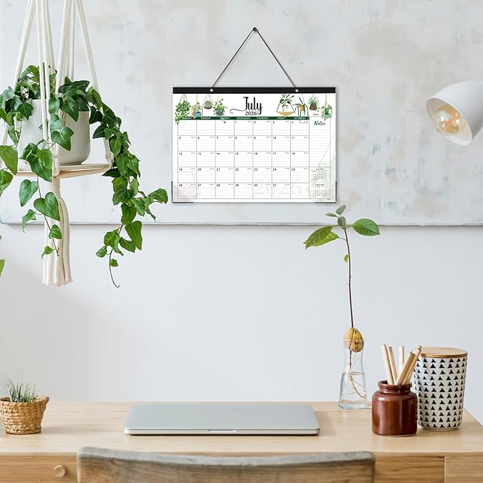 Desk Calendar 2026-2027 - Calendar 26-27, Jul. 2026 - Dec. 2027, Desktop Calendar 2026-2027, 17" x 12" Large Desk Calendar with Cutting Lines, Corner Protector, Note Section for home, office, school.