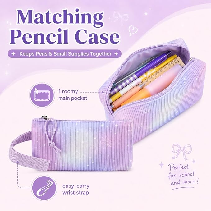BTOOP School Backpacks for Teen Girls Bookbags Lightweight Kids Backpack School Bags Set with Lunch Box Pencil Case