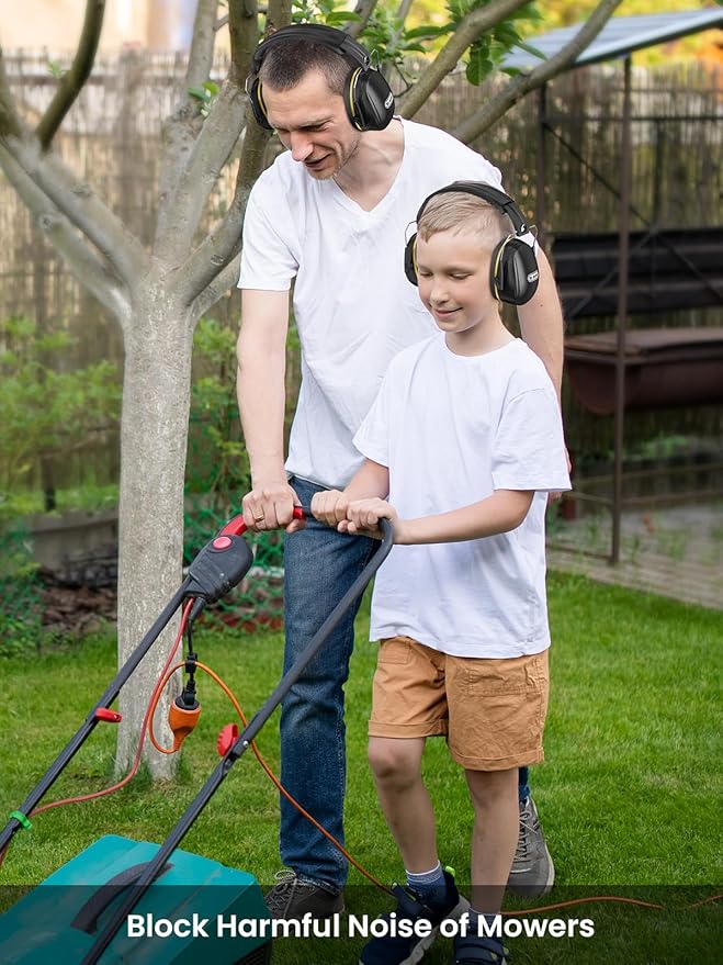 Noise Reduction Ear Muffs, Noise Cancelling Headphones for Adults, Kids Autism Sensory Ear Protection Earmuffs, 31dB Hearing Protection for Shooting Gun Range, Mowing, Fireworks, Concerts