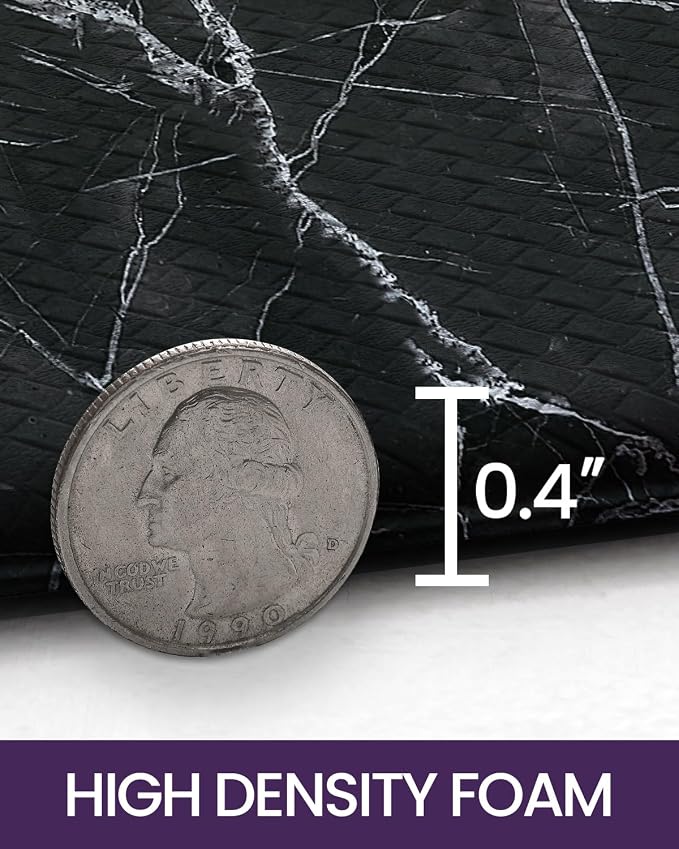 DEXI Kitchen Floor Mats Cushioned Anti Fatigue, 23x107 Black Marble | Runner Rug Wide Standing Comfort, Waterproof Oil-proof, Memory Foam Padded for Front Sink Laundry