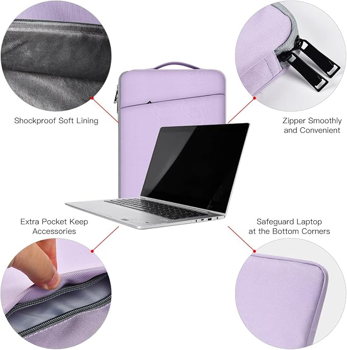 17 17.3 inch Laptop Bag for Women, Computer Sleeve Case Compatible with HP Pavilion 17/ Envy 17/ Dell/Lenovo IdeaPad/LG Gram/MSI/ASUS Notebook/Razer Blade Pro 17, Purple