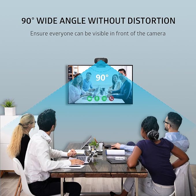 TOALLIN 1080P FHD Auto-Focus Webcam with Dual Microphones, Computer Web Camera, 90° Wide Angle, Privacy Shutter, USB Webcam for Video Calls