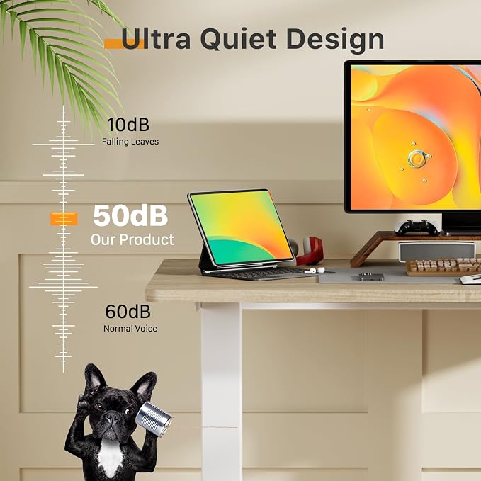 JOY worker Small Electric Sit Stand Desk, 40" Whole Piece Height Adjustable | 40" x 20" Light Walnut Compact Standing Desk with Memory Controller, Narrow Computer Workstation for Home Office Walking Pad