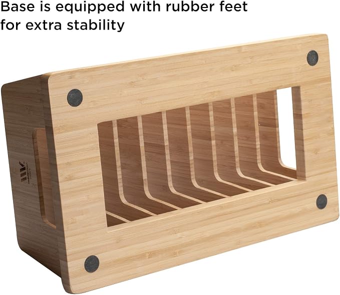 MobileVision Bamboo Device Organizer for Smartphones, Tablets and Laptops, 10 Slots
