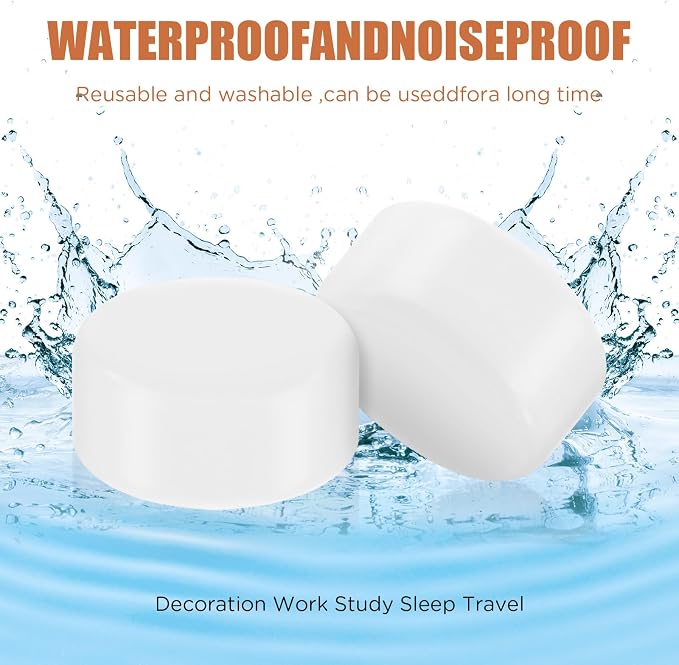 TrelaCo 12 Pack Soft Ear Plugs for Sleeping, Reusable Moldable Silicone Earplugs Noise Cancelling Reduction for Concerts, Swimming, Shooting, Snoring, Airplane, Musicians, Motorcycle (White)