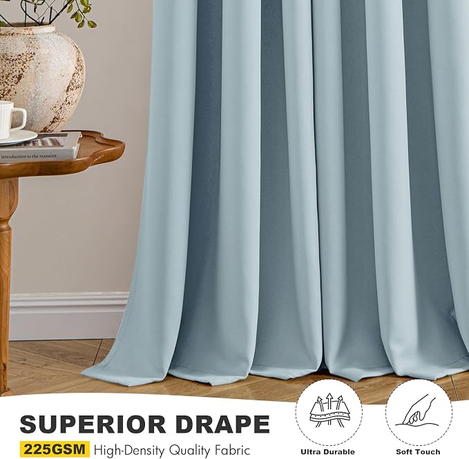MIULEE Blackout Curtains for Bedroom Living Room 2 Panels, Thermal Insulated Room Darkening Drapes Grommet Noise Reducing Light Blocking Window Treatments 54 Inches Long 40x54 Inch Slate Blue