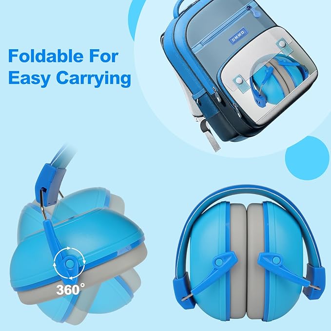 2 Pack Noise Cancelling Headphones for Kids, Kids Ear Protection 28dB SNR Noise Reduction Ear Muffs for Children/Toddler, Noise Cancelling Hearing Protection For Fireworks/Monster Truck