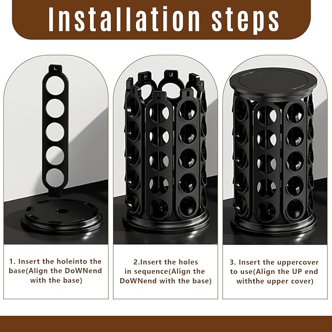 K Cup Holder, Coffee Pod Storage Carousel Holder Organizer Compatible with 40 Keurig K-Cup Pods, Home or Office Kitchen Counter Organizer