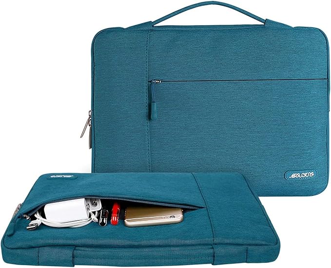 MOSISO Laptop Case 13.3 inch, 13-13.3 inch Laptop Sleeve with Handle Compatible with MacBook Air/Pro 13/Pro 14 M5 M4 M3 M2 M1,HP Dell ASUS Lenovo, Polyester Multifunctional Computer Bag, Deep Teal