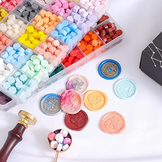 1248 Pcs Wax Seal Beads - 48 Colors, Wax Stamp Seal for Stamps