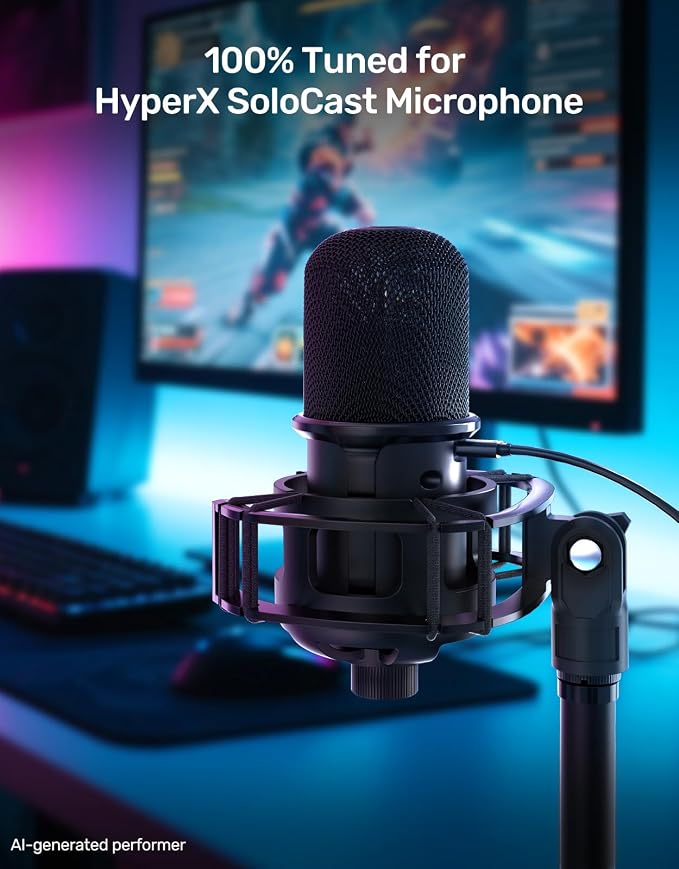 Custom Built for SoloCast Shock Mount, Upgrade Anti-Vibration Suspension Elastic Shock Mount Holder Clip Mics Stand with Screw Adapter Compatible with Hyperx SoloCast Microphone
