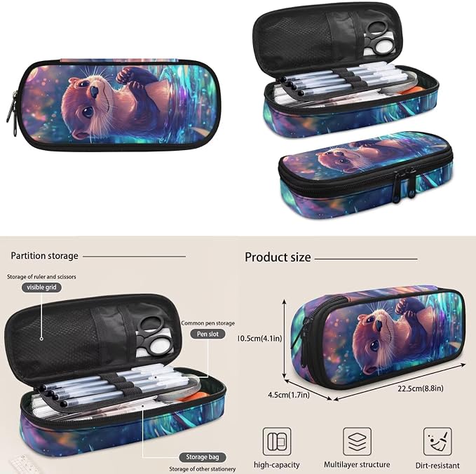Doojoayie Girls Backpack with Lunch Box Cute Otter Bookbag for School Kindergarten Backpack for Girls Best Back to School Bags as Gifts Heavy Duty Back Pack for Preschool Kids