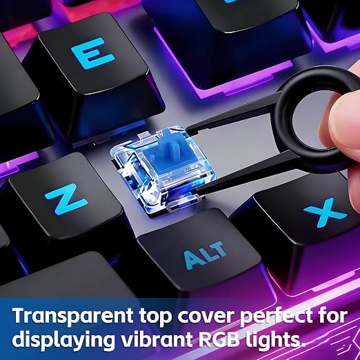 50 Pcs Keyboard Switches, 3 Pin Dustproof Mechanical Keyboard Switches, Clicky, Accurate Typing, Keyboard Clicker for Gaming, Typing, DIY Custom Keyboards & Clickers for 3D Prints (Blue)