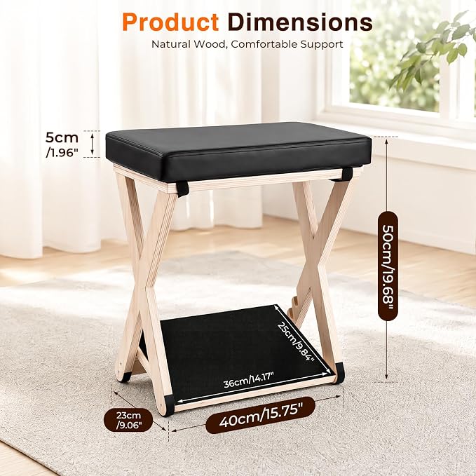 Adjustable Foot Rest Under Desk, Solid Wood Ergonomic Under Desk Footrest with Detachable Memory Foam Pad, Double Layer Foot Stool and Leg Rest with 3-Level Angle, for Home Office Gaming Chair