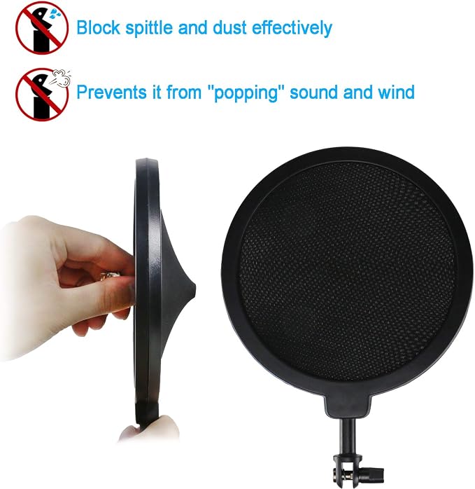 AT2020 Shock Mount with Pop Filter, Windscreen and Shockmount to Reduce Vibration Noise for AT2020USB+ Condenser Mic by YOUSHARES