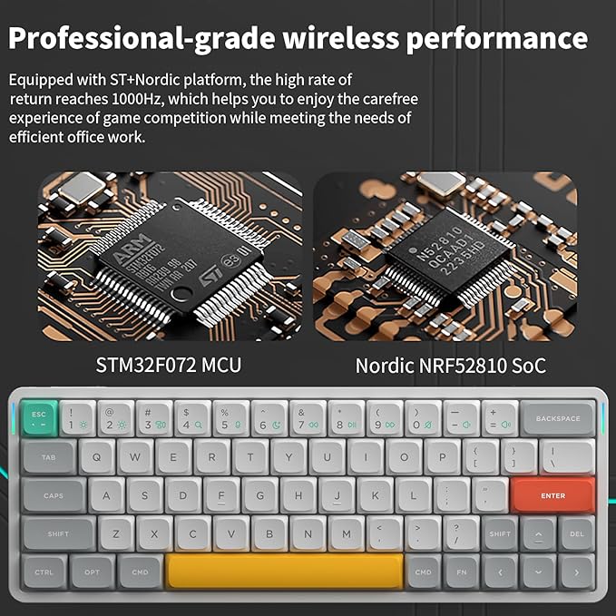 nuphy Air60 V2 Portable Wireless Keyboard 60% Low Profile Mechanical Keyboard Support QMK/VIA Compatible with Windows/mac OS/Linux Supports Bluetooth 5.1/2.4GHz/USB-C White - Gateron Blue Switch