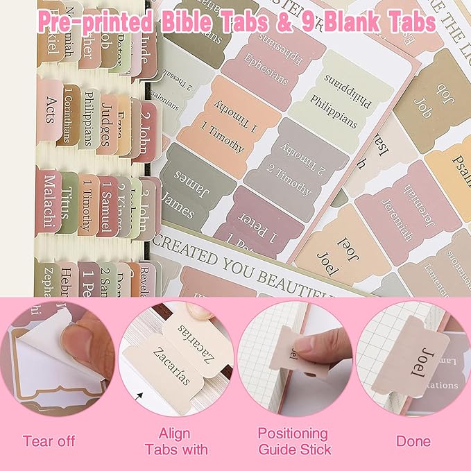 Bible Study Supplies & Journaling Kit for Women with Highlighters & Pens,Tabs for Women, Sticky Notes, Bookmarks & Cross Clips – Bible Annotation Kit for Scripture Study(41pcs)