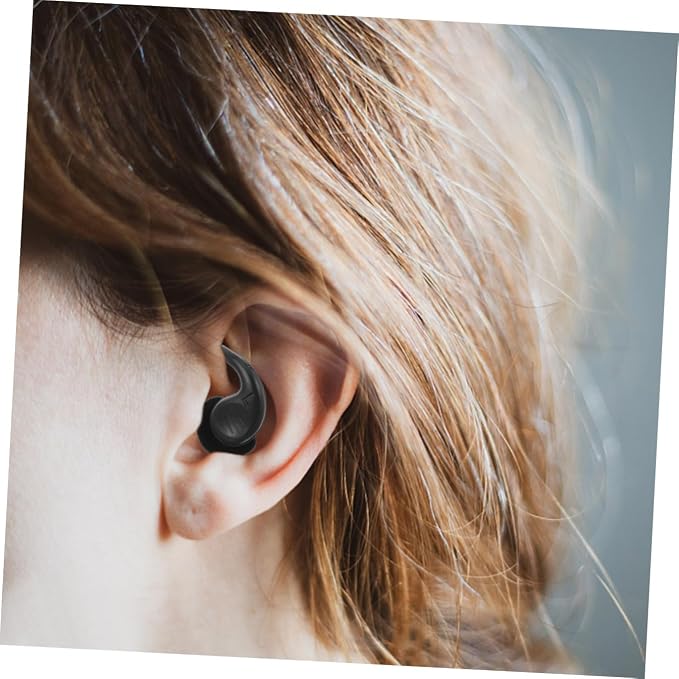 Reusable Silicone Anti-Noise with Storage Case, Noise Reducing, Studying, and Industrial Use, 1 Pair Black for Sound Blocking and Hearing Protection Style