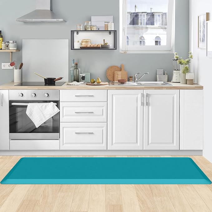 KitchenClouds Kitchen Mat Cushioned Anti Fatigue Kitchen Rug Non Slip Standing Mat Comfort Floor Mats for Sink Office (17.3"x60"- 0.8inch,Green) | Water-Resistant, Non-Slip, Easy to Clean Comfort Floor Mat for Kitchen, Sink & Office, Multiple Colors & ...