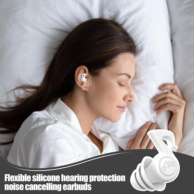 Noise Reduction Ear Plugs – Soft Silicone 3-Tier Construction, Effective Sound Blocking, Quiet Environment Maintenance, Comfortable All-Day Wear | Perfect for Sleep, Office, Commute, Meditation
