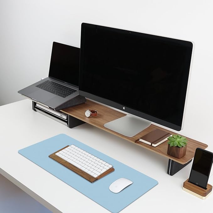 Leather Desk Pad Protector,Non-Slip Desk Pad(Black, 35.4" x 17") | on-Slip PU Leather Large Mouse Pad,Easy Clean Desk Protecor Mat,Writing Pad for Office Work/Home/Decor