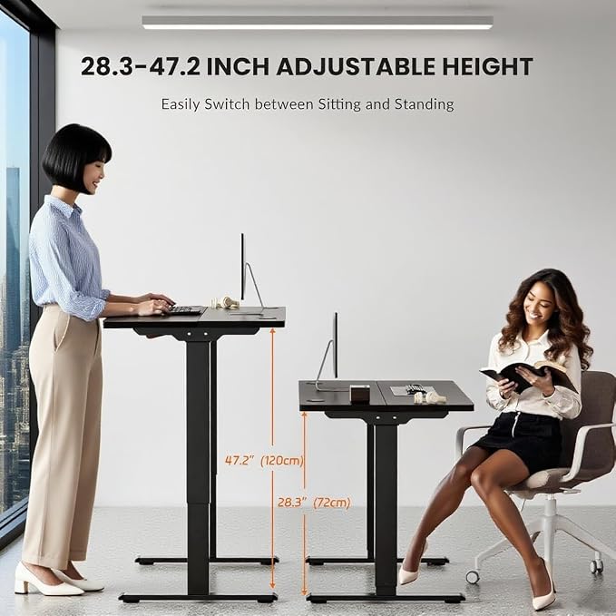 Dual Motor Standing Desk Frame with 330 lbs, Electric Adjustable Legs, Compatible Desktop Size 40″-90″, 3 Memory Height Settings Stand up Desks Frame Workstation, Black Frame Only
