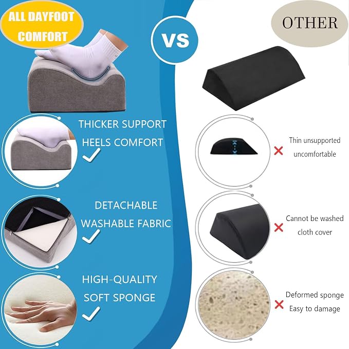 Foot Rest for Under Desk at Work,At Work Soft Ergonomic Footrest,Support Foot Pillow,Heel Chair,Leg Elevation Pillow(Dark Gray)