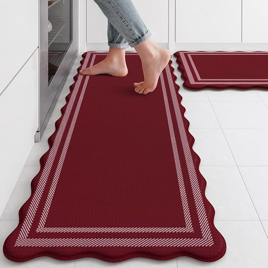 KIMODE Anti Fatigue Kitchen Mats, Christmas Decor Red Kitchen Runner Rugs | Padded Kitchen Mat for Floor,Comfort Standing Desk Mat,Cushioned Kitchen Mats for Floor Laundry Office Bath Sink Dormitory