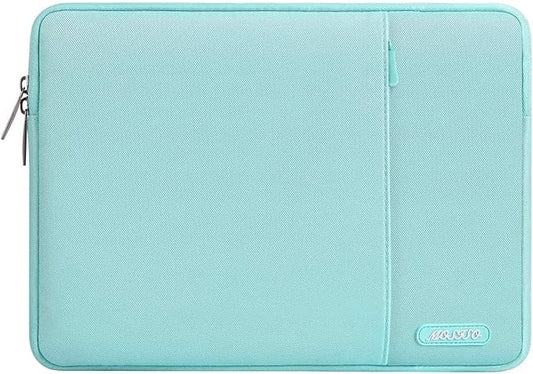 MOSISO Laptop Case 14 inch, 14 inch Laptop Sleeve Compatible with HP Lenovo Dell ASUS Acer, HP Stream, Dell Latitude, Lenovo IdeaPad, Polyester Vertical Computer Sleeve Bag with Pocket, Mint Blue
