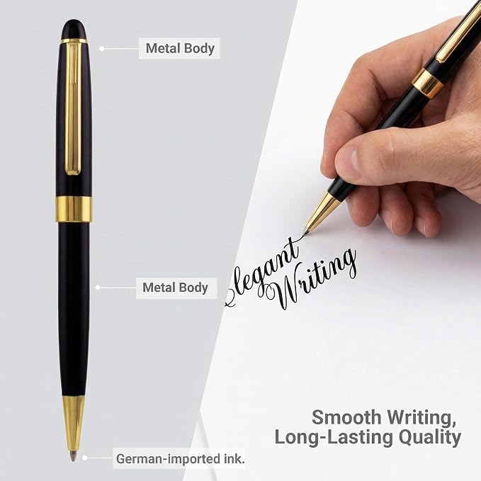 Yastar Custom Ballpoint Pen with a Custom Keychain - Advertising Buesiness Gift Office Writing Set- Engraved with Your Message Name Company Team Name, Phone Number Gift for Business Men/Women/Friends