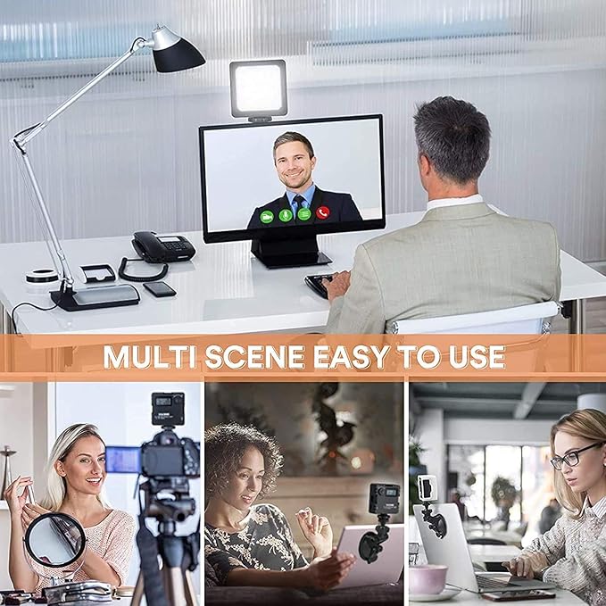 CL-36 Video Conference Lighting Kit,Mini LED Video Light for Remote Working,Video Conferencing,Zoom Calls, Broadcast, Live Streaming,Adjustable Laptop Video Light with Suction Cup