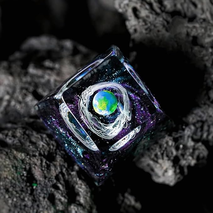 Earth Artisan Keycap Solar System - 1U ESC, R1 SA Profile Custom Handmade Resin Cherry MX Switch Key Cap Mechanical Keyboard, Cool Tech Gifts for Men, Dad, Father's Day, Gamer, Space Lover