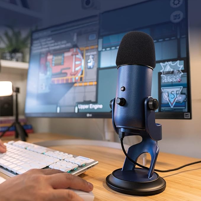 Foam Windscreen for Blue Yeti, Yeti Pro, MXL, Audio Technica and Other Large Microphones, Pop Filter Cover made from Quality Sponge Material by YOUSHARES (Black)