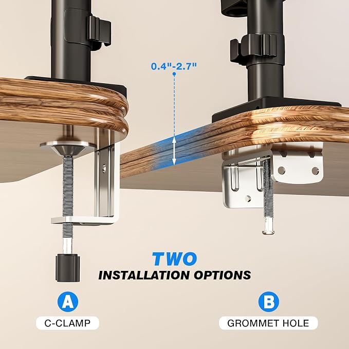 Single Monitor Arm Desk Mount for 17-34" Screens, VESA Stand Holds 22 lbs | Full-motion Adjustability, +90 to -45° Tilt, 180 Swivel, 360 Rotation, Standard 75x75mm and 100x100mm Compatible