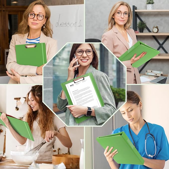 Leather Binder Portfolio with Clipboard 1 Inch, 13" × 11" PU Clipboard Binder with Notepad, 5 Dividers with Pockets, Removable Folder,Labels,Great for School Office(Fit Letter Sized Paper)