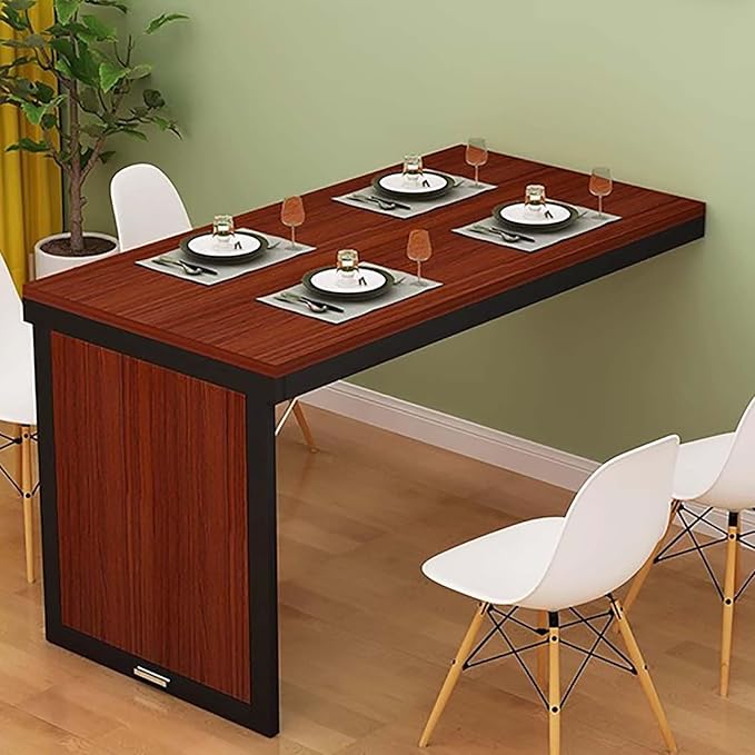 Wall-Mounted Folding Dining Table - Space-Saving Floating Desk for Home Office & Dining RoomModern Simplicity DesignMulti-Function Computer Desk (Brown120x50cm)