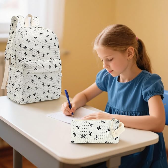 LEDAOU Kids Backpack for Girls Backpacks with Lunch Box, Lightweight Bookbag Set Elementary Middle School Back pack for 8-14