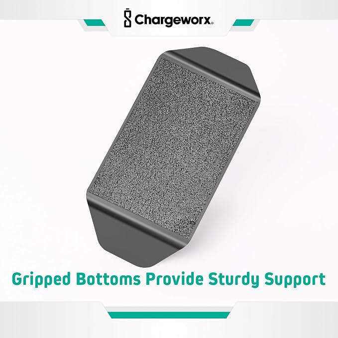 CHARGEWORX Magnetic Cable Organizer – 4 Pack - Weighted Non-Adhesive Cord Holder with 3 Magnetic Clips for USB-C, Lightning & MagSafe Cables – Desk, Office & Nightstand Cable Management