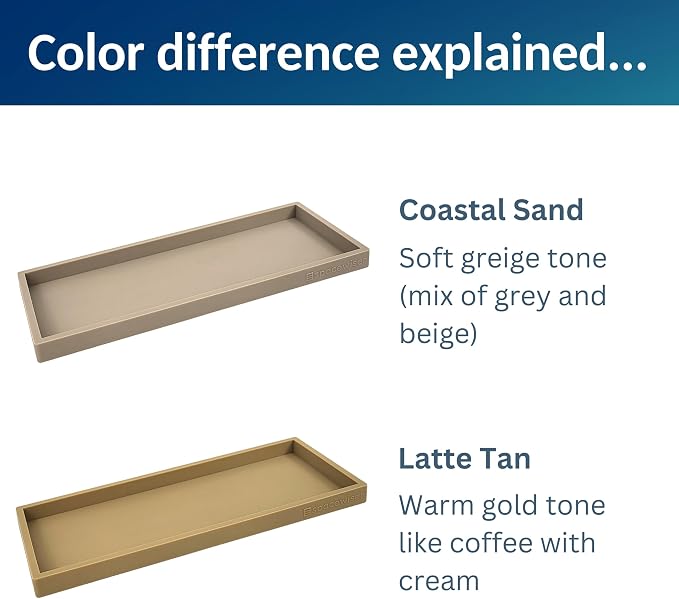 Silicone Countertop & Vanity Tray – 11.7” Bathroom Counter Tray | Bathroom Tray, Bathroom Tray Countertop, Tray for Bathroom Counter, Silicone Kitchen Tray for Counter & Countertop Organizer